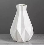 White Diamond Pattern Ceramic-Style Vase – Pack of 2 lifestyle