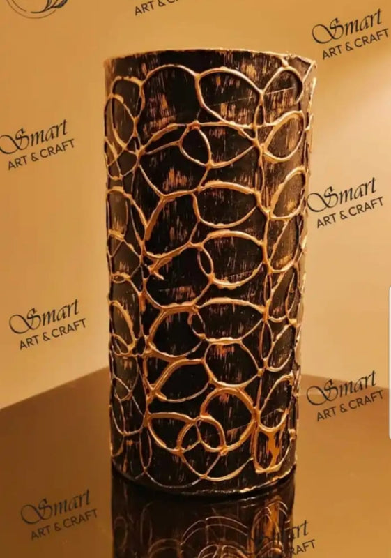Black & Gold Decorative Vase – Pack of 2