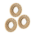 Golden round decorative wall mirror set of 3 for home décor