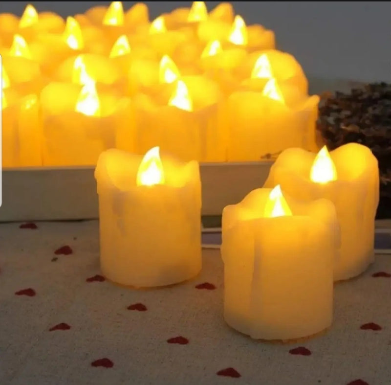 Flameless LED candle set with warm glowing light