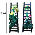 Artificial flower ladder wall hanging decoration pack of 2