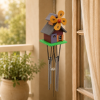 Antique Wooden House Wind Chime