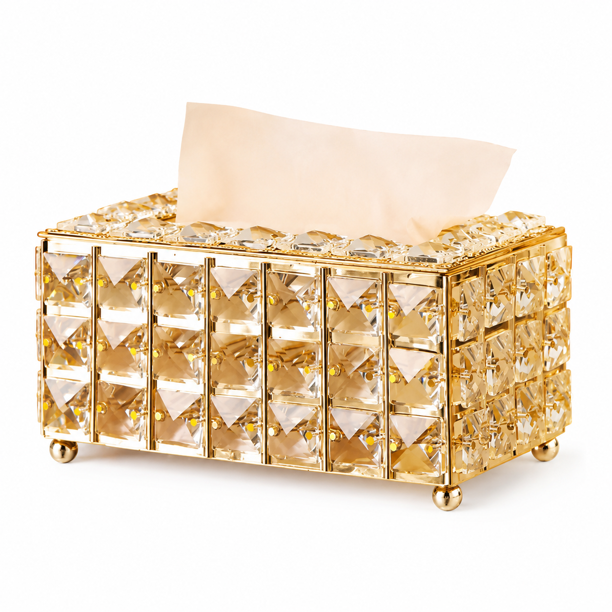 Beaded Metal Tissue Box Holder
