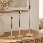European Metal Candle Holder - Set of 3