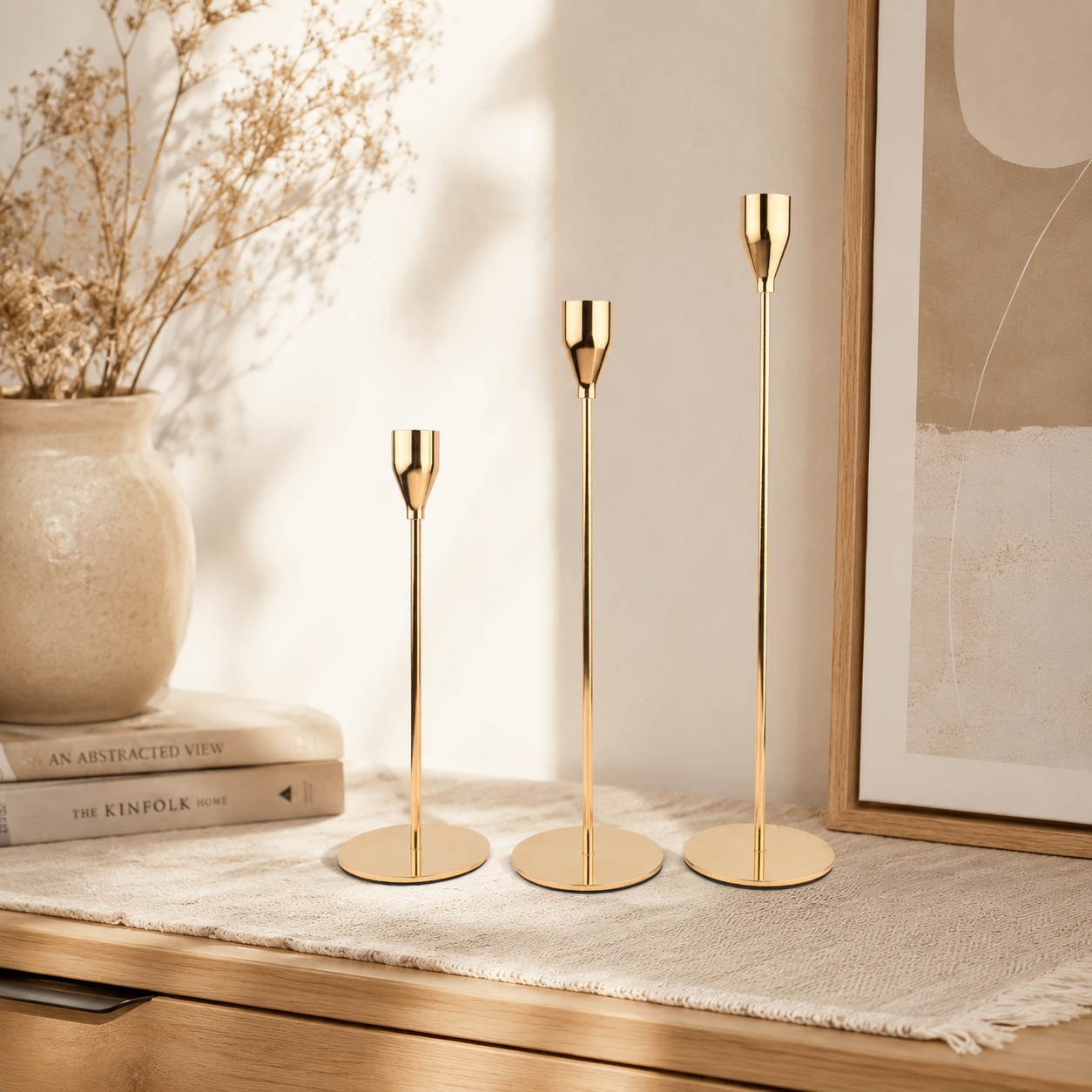 European Metal Candle Holder - Set of 3