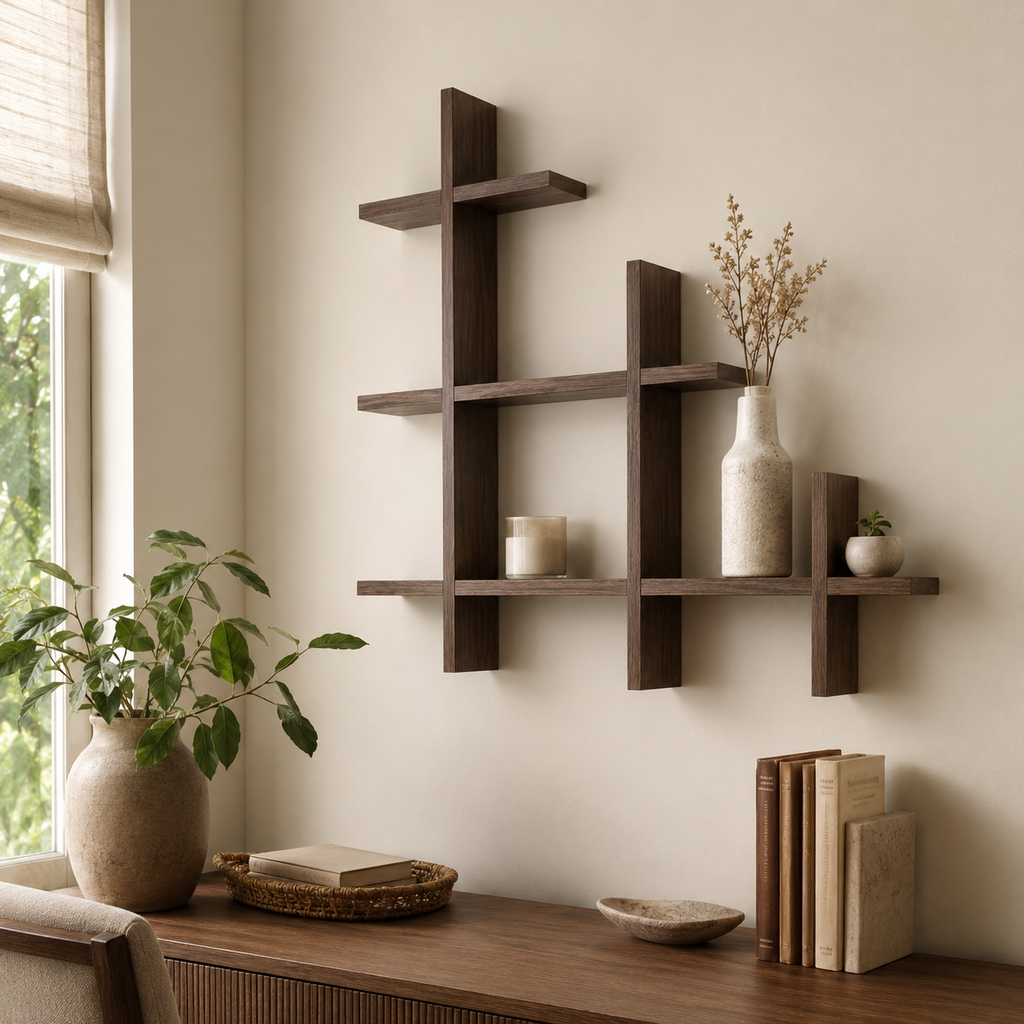 Wooden Floating Wall Shelf