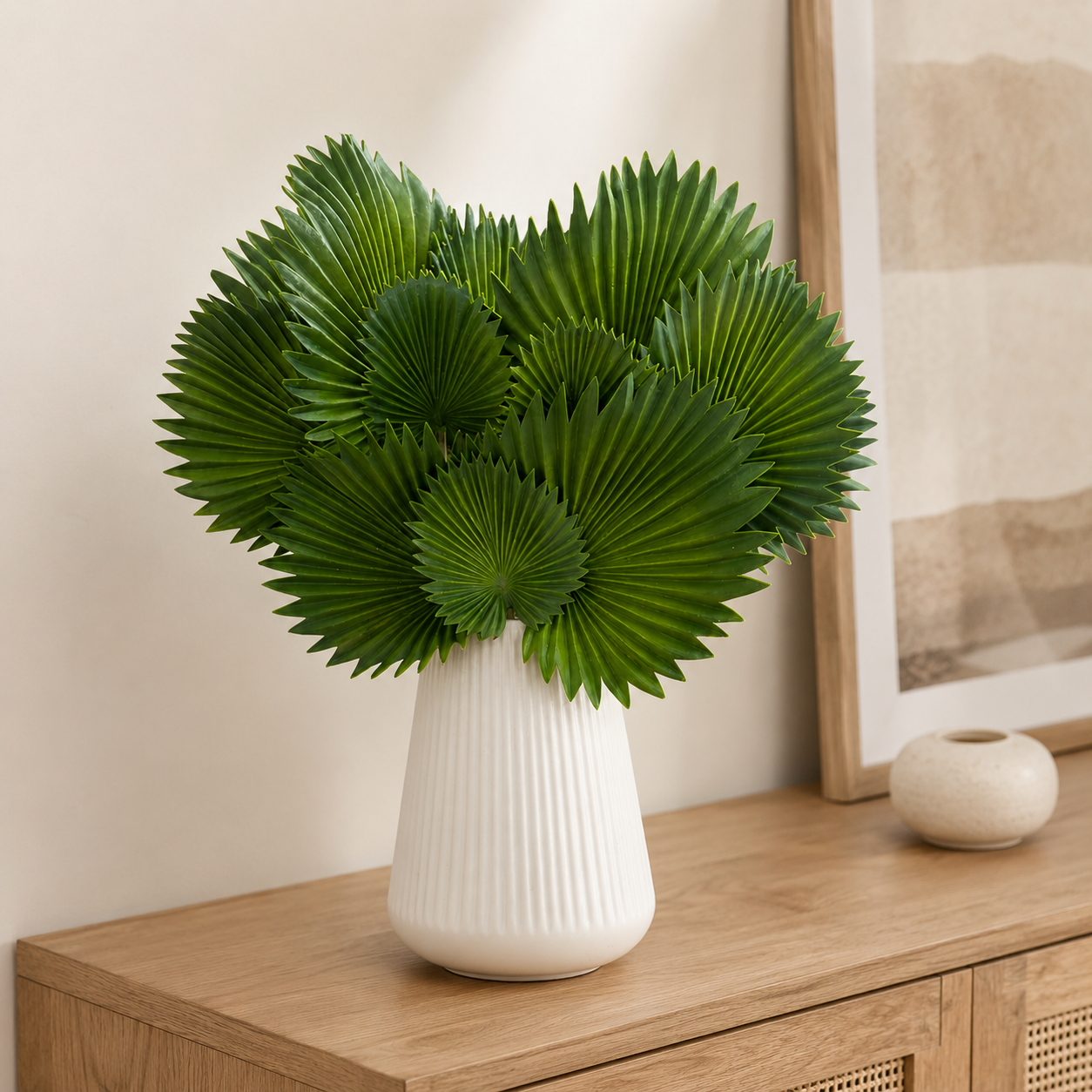 Nordic Ribbed White Vase – Pack of 2