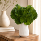 Nordic Ribbed White Vase – Pack of 2