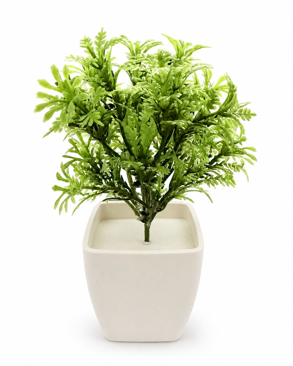Artificial Bright Green Fern Plant in White Square Pot – Pack of 5 lifestyle