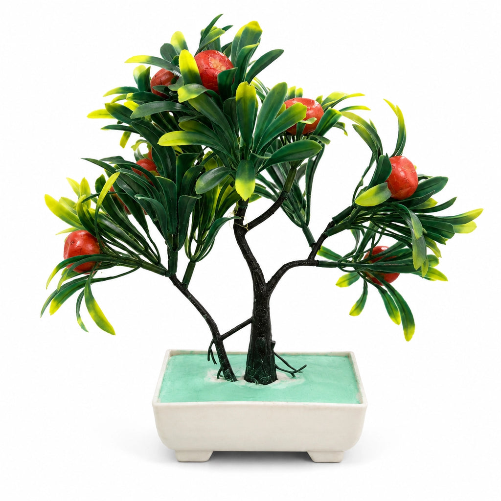 Artificial Fruit Bonsai Tree in White Planter – Pack of 2