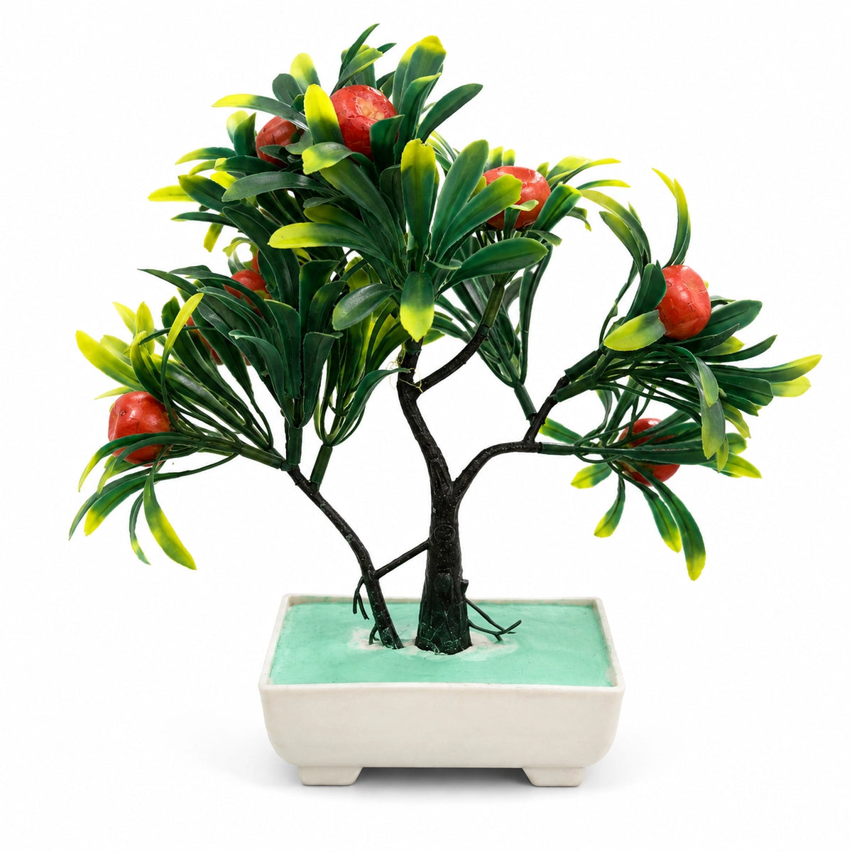Artificial Fruit Bonsai Tree in White Planter – Pack of 2