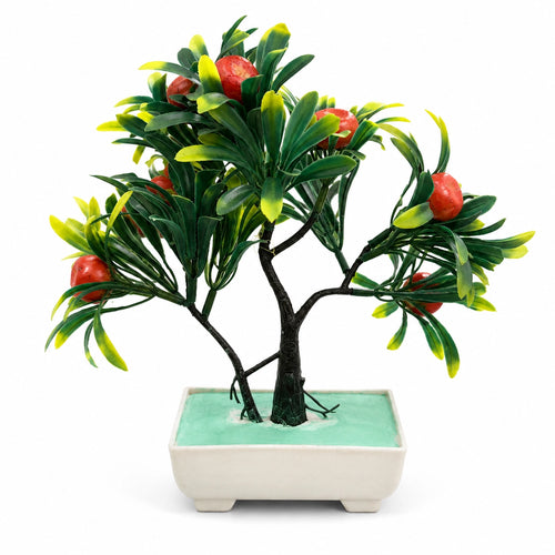 Artificial Fruit Bonsai Tree in White Planter – Pack of 2