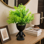 Artificial Green Fern Plant in Black Stand Pot – Pack of 2