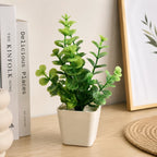 Artificial Green Leaf Plant in Cream Square Pot – Pack of 2 lifestyle