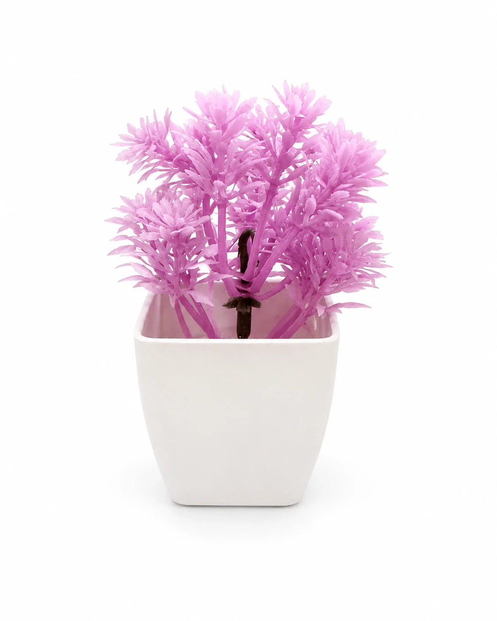 Artificial Lavender Flower Plant in White Square Pot – Pack