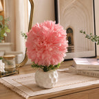 Artificial Pink Flower Plant in White Pot – Pack of 2