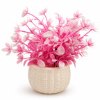 Artificial Pink Leaf Plant in White Round Pot – Pack of 2