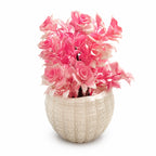 Artificial Pink Rose Plant in White Round Pot – Pack