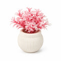 Artificial Small Frosted Pink Fern Plant in White Round Pot – Pack of 2