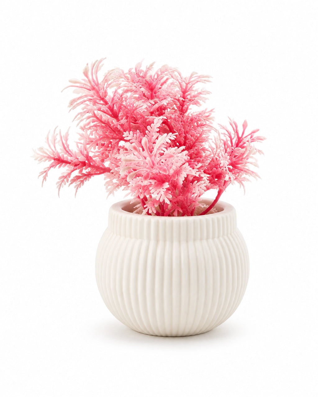 Artificial Small Pink Plant in White Round Pot – Pack of 2