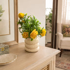 Artificial Yellow Flower Plant in Cream Pot – Pack of 2 lifestyle
