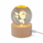 Astronaut with flowers design crystal ball night lamp — assorted design