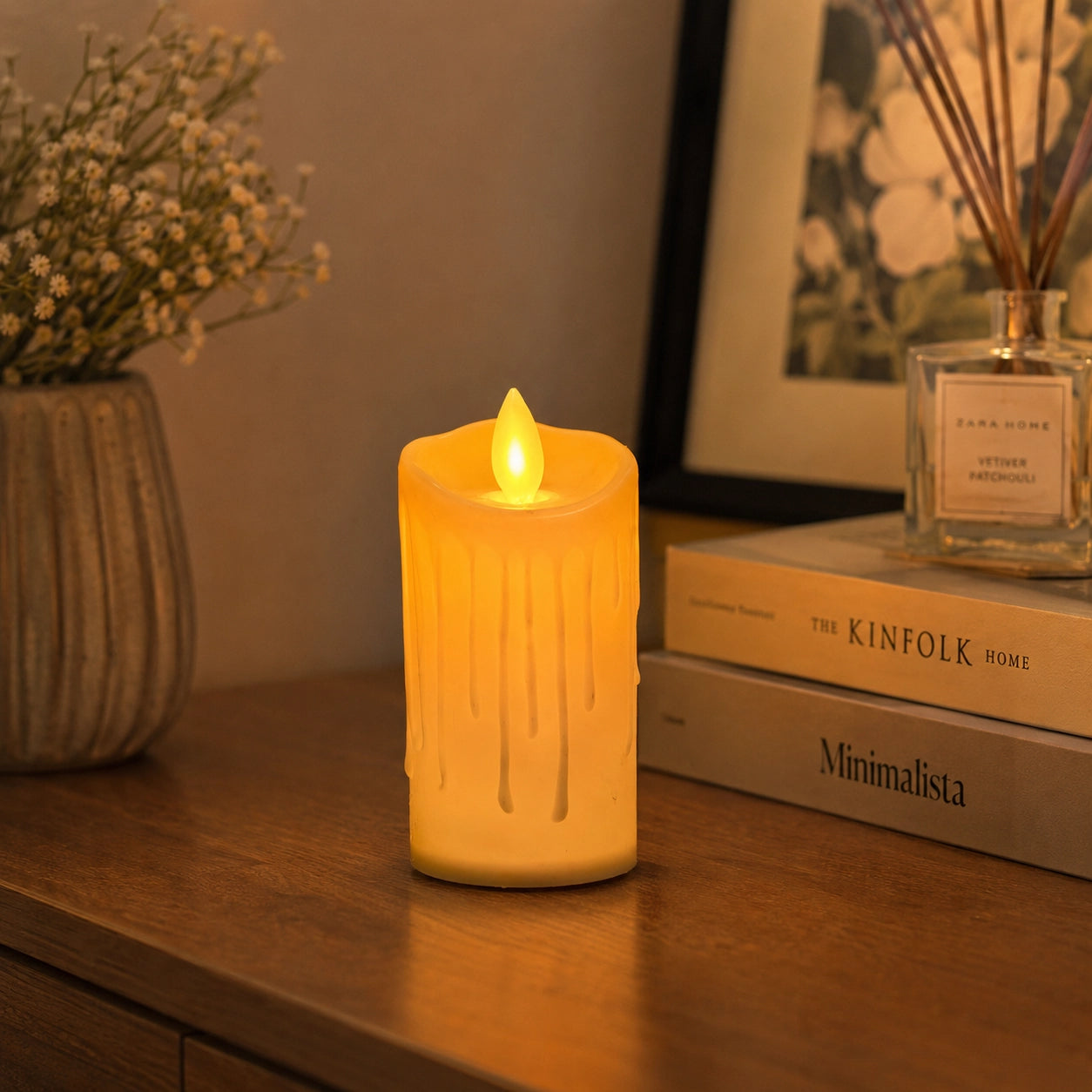 Cream Flameless LED Candle Lamp lifestyle