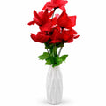 White Textured Ceramic-Style Vase styled with artificial flowers