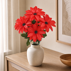 Red Sunflower artificial flower bunch styled in a vase