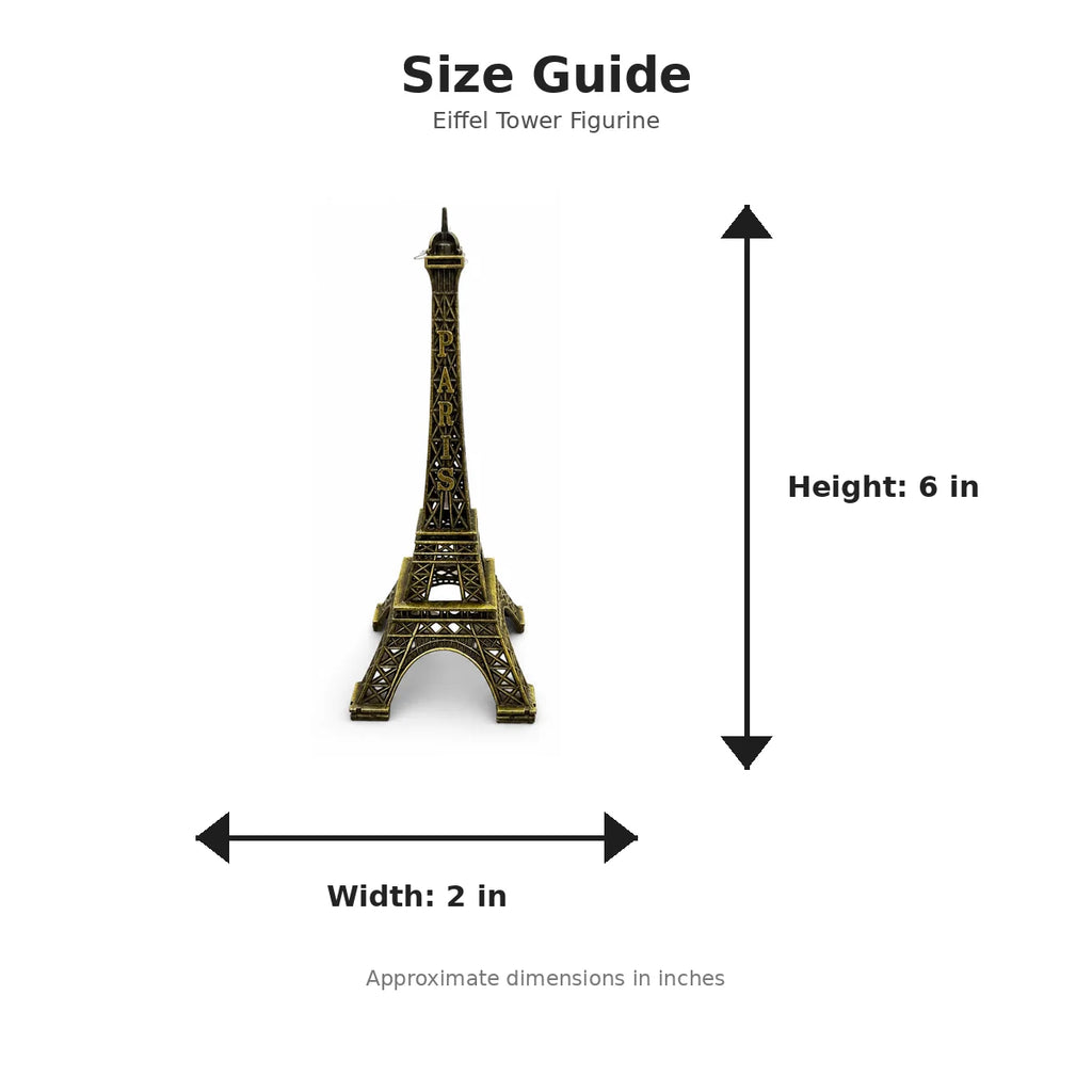 Product size chart - 6 x 2 inches