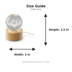 Saturn design crystal ball night lamp size guide — assorted design item