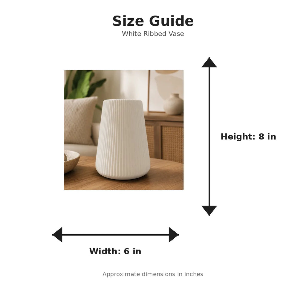 Size guide with product image - 8 x 6 inches