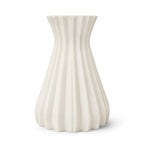 White Fluted Ceramic Vase – Pack of 2