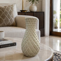 White Geometric Ceramic Vase – Pack of 2