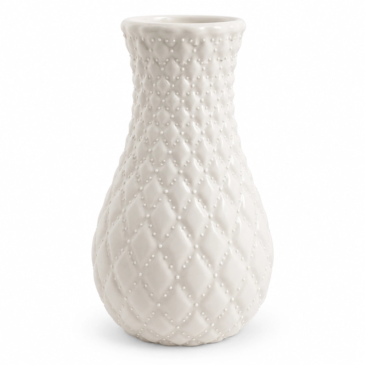 White Geometric Nordic-Style Vase – Pack of 2