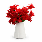 White Ribbed Nordic-Style Vase – Pack of 2