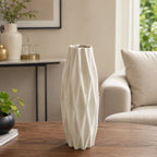 White Textured Nordic-Style Vase