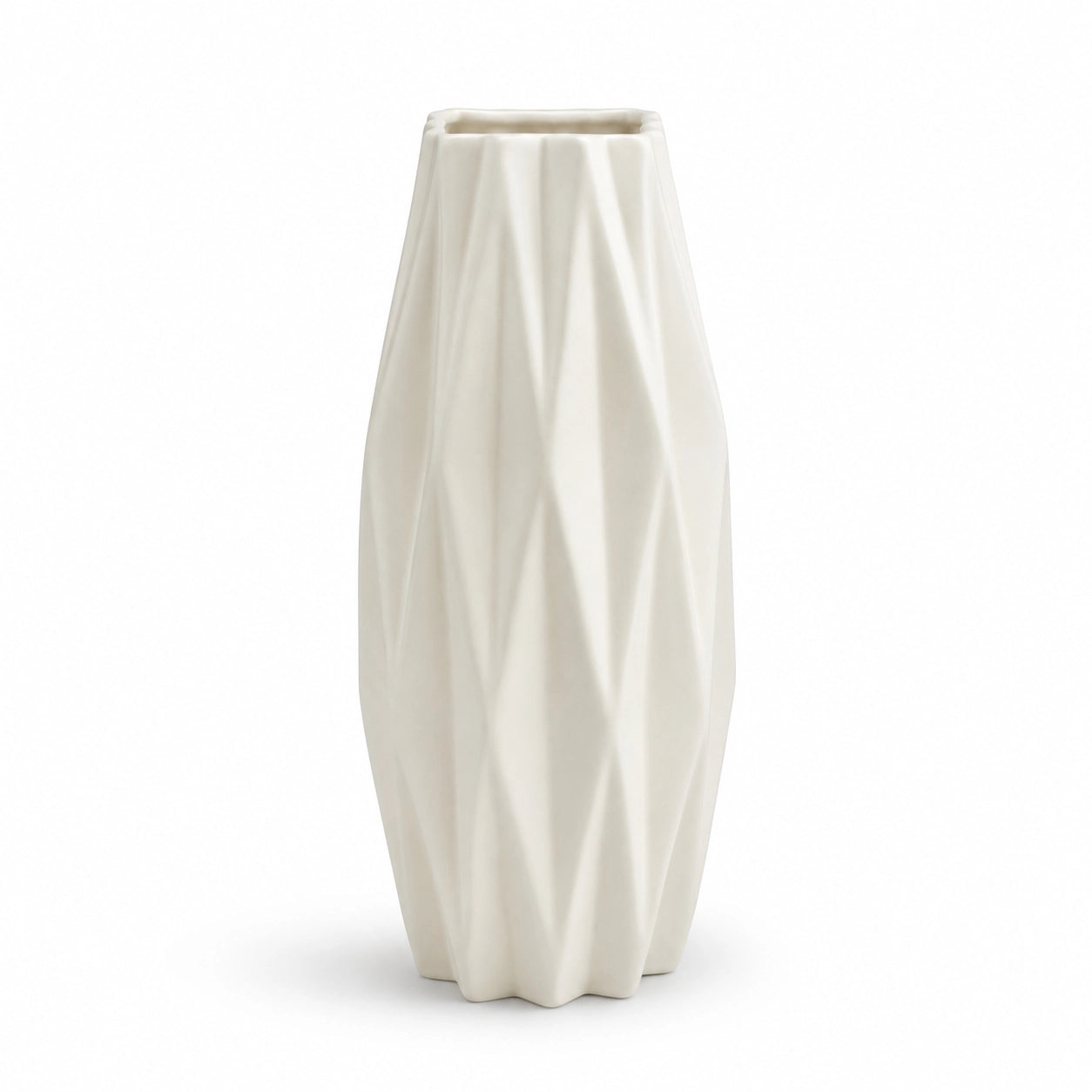 White Textured Nordic-Style Vase - Single Unit