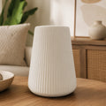 White Ribbed Ceramic Vase – Pack of 2