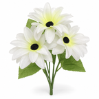 White Sunflower artificial flower bunch on white background
