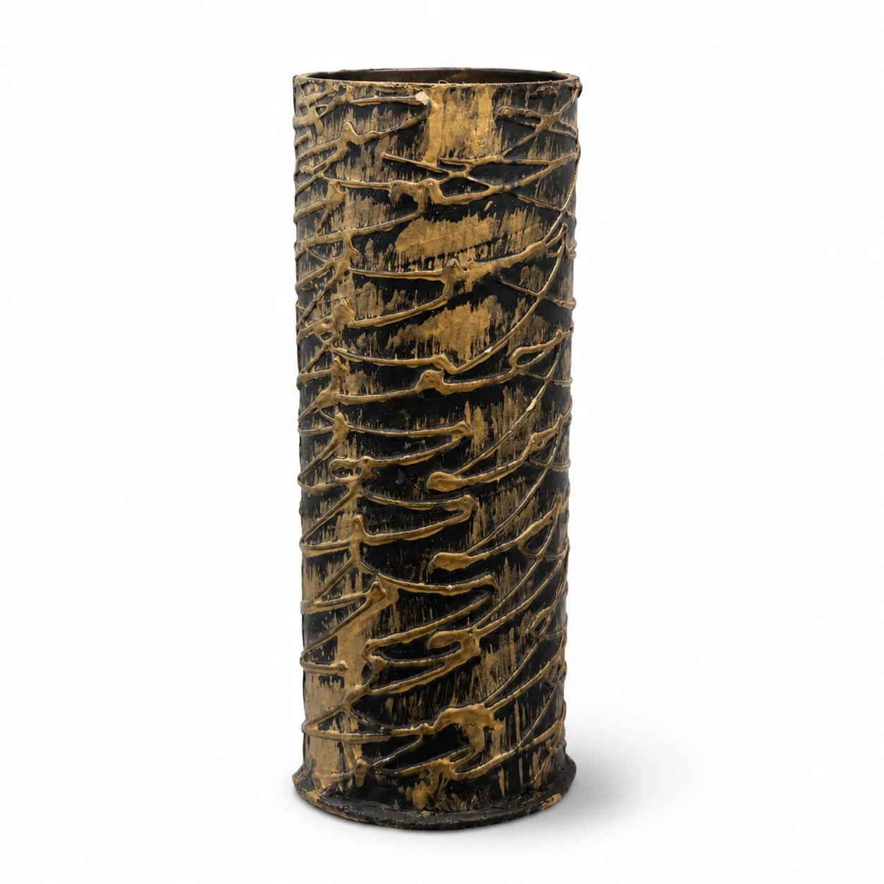 Black Gold Textured Vase – Pack of 2