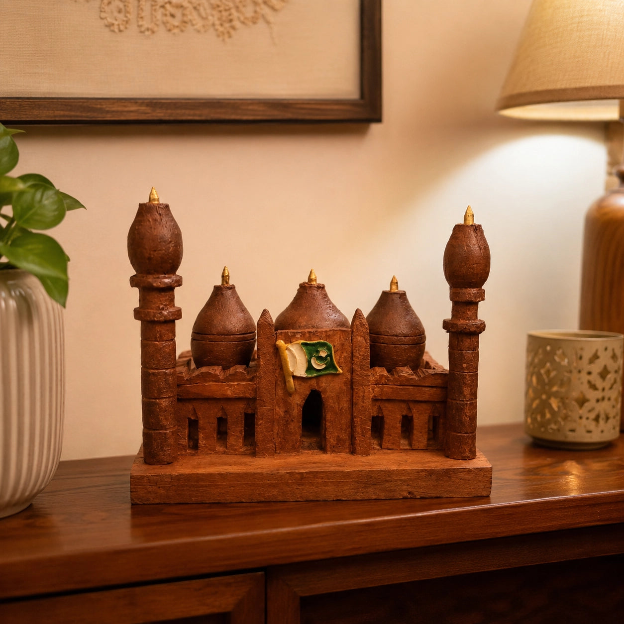Wooden Badshahi Mosque Figurine lifestyle